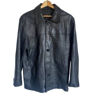 Oscar Leopold Men's Black Lambskin Leather Jacket Size M